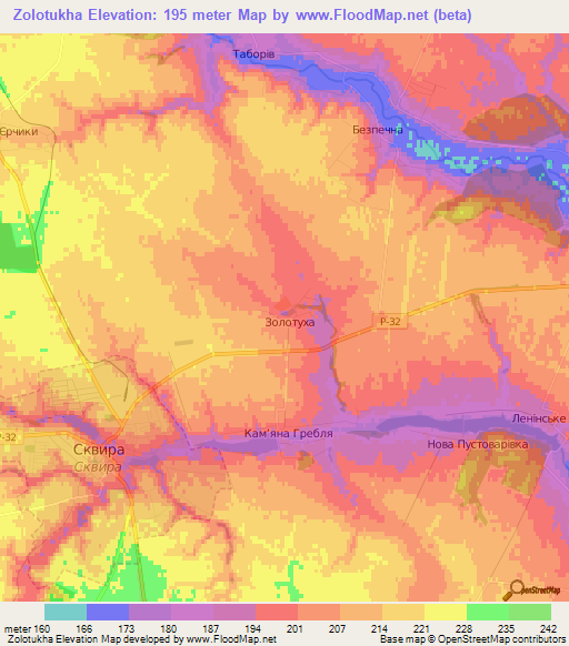 Zolotukha,Ukraine Elevation Map