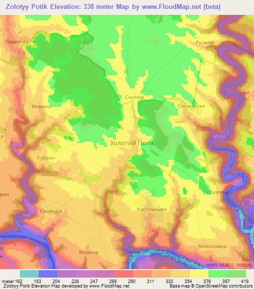 Zolotyy Potik,Ukraine Elevation Map
