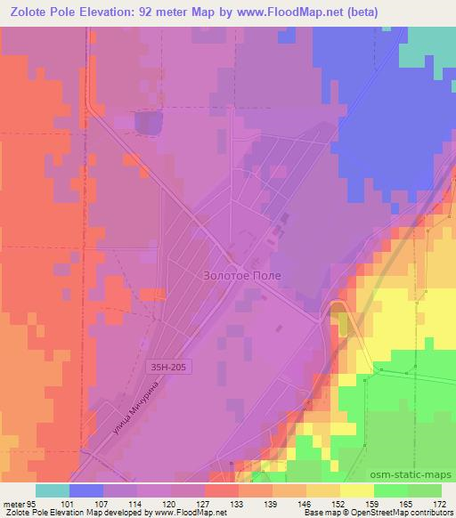 Zolote Pole,Ukraine Elevation Map