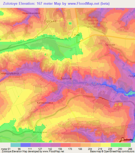 Zolotoye,Ukraine Elevation Map
