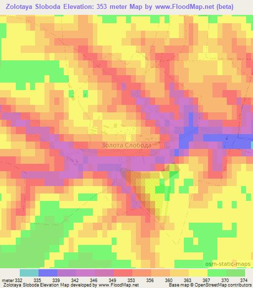 Zolotaya Sloboda,Ukraine Elevation Map