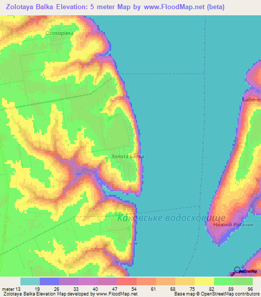 Zolotaya Balka,Ukraine Elevation Map