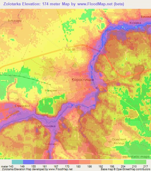 Zolotarka,Ukraine Elevation Map