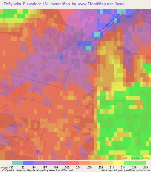 Zof'yuvka,Ukraine Elevation Map