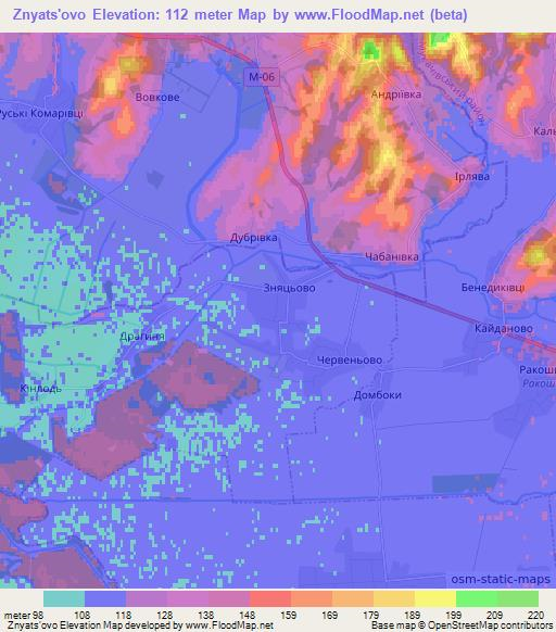 Znyats'ovo,Ukraine Elevation Map