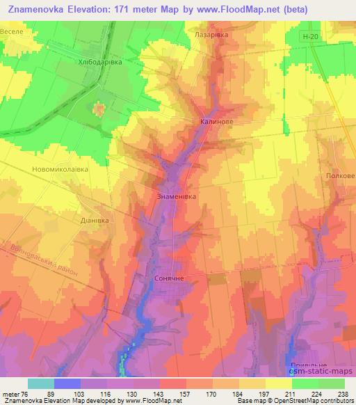 Znamenovka,Ukraine Elevation Map