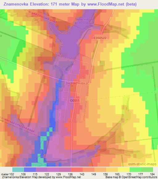 Znamenovka,Ukraine Elevation Map
