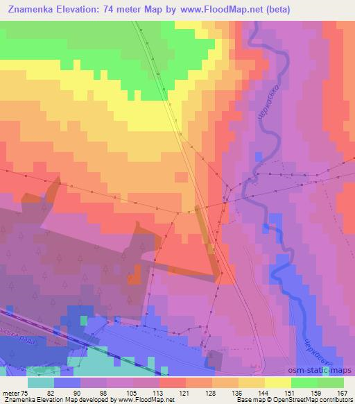Znamenka,Ukraine Elevation Map