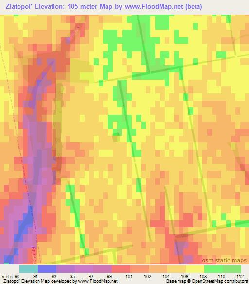 Zlatopol',Ukraine Elevation Map
