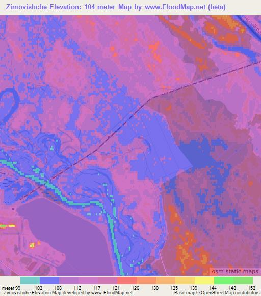 Zimovishche,Ukraine Elevation Map