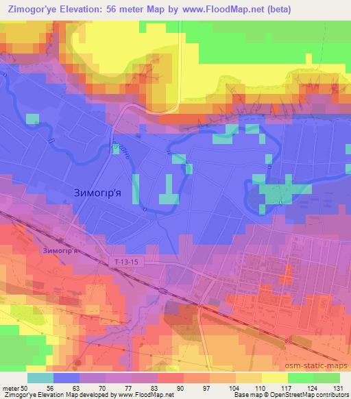 Zimogor'ye,Ukraine Elevation Map