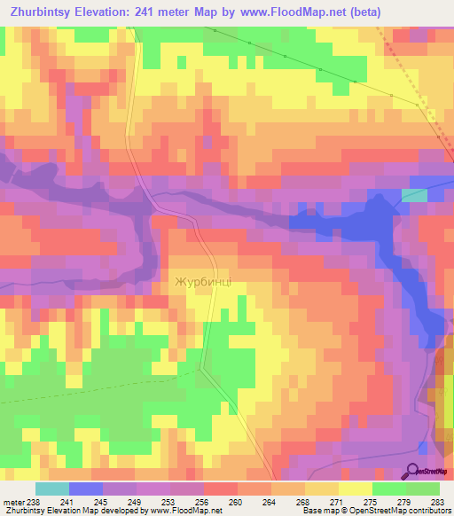 Zhurbintsy,Ukraine Elevation Map