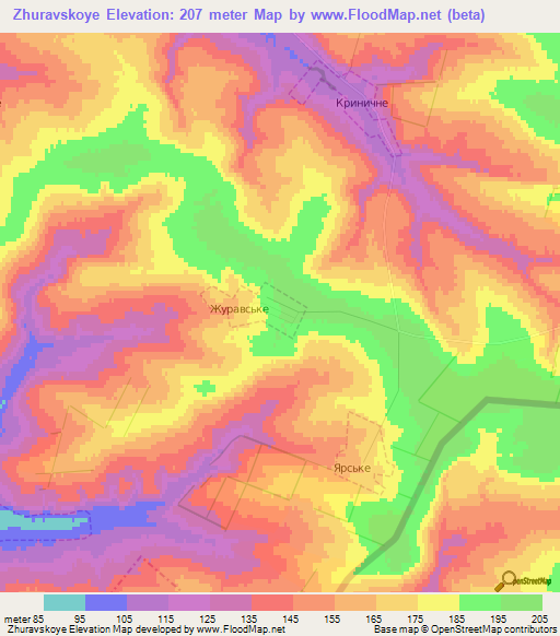 Zhuravskoye,Ukraine Elevation Map