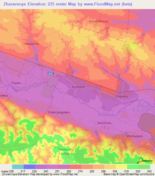 Zhuravnoye,Ukraine Elevation Map