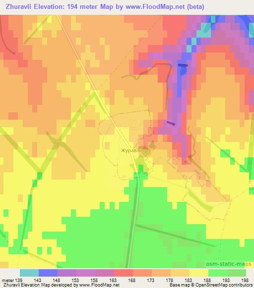 Zhuravli,Ukraine Elevation Map