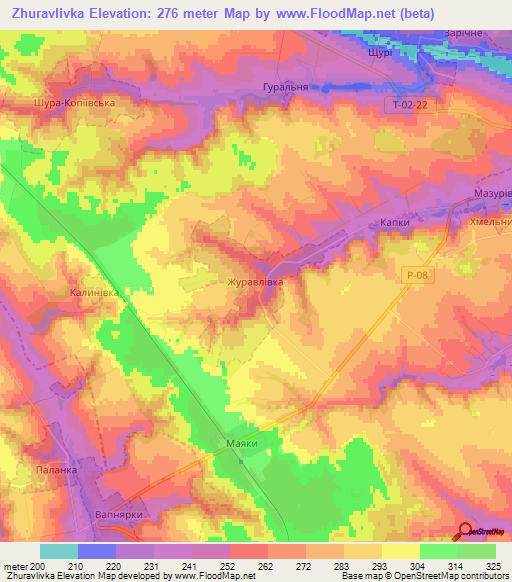 Zhuravlivka,Ukraine Elevation Map