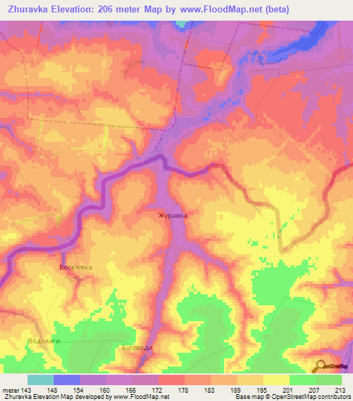 Zhuravka,Ukraine Elevation Map