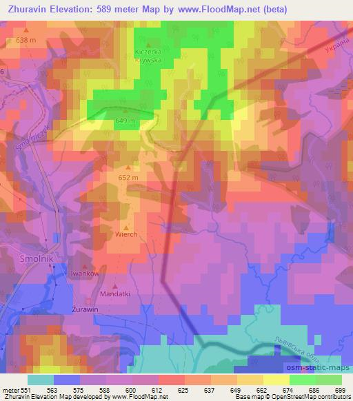Zhuravin,Ukraine Elevation Map