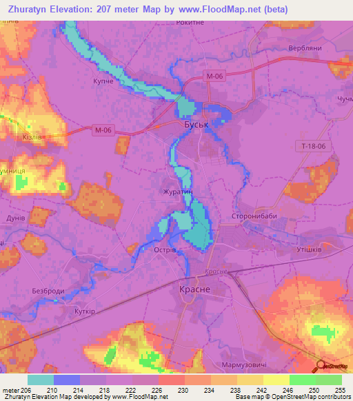 Zhuratyn,Ukraine Elevation Map