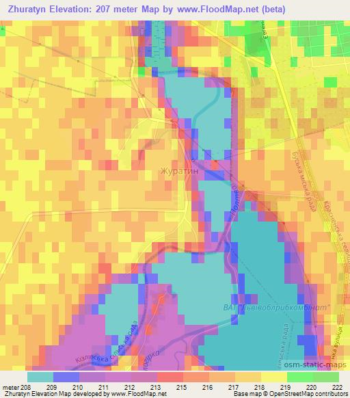 Zhuratyn,Ukraine Elevation Map