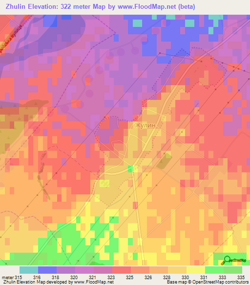 Zhulin,Ukraine Elevation Map