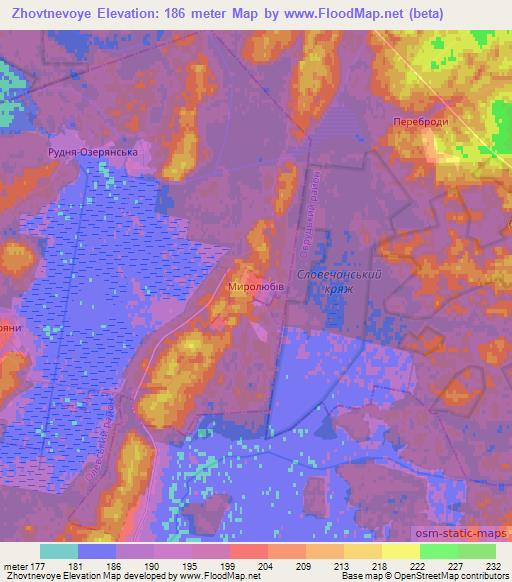 Zhovtnevoye,Ukraine Elevation Map