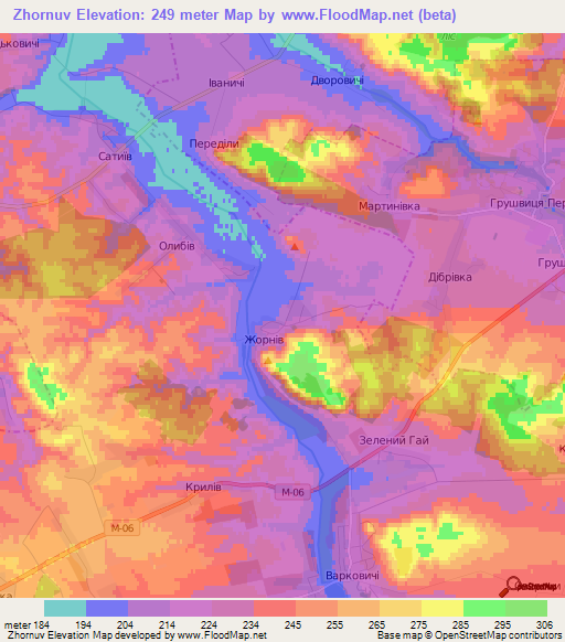 Zhornuv,Ukraine Elevation Map