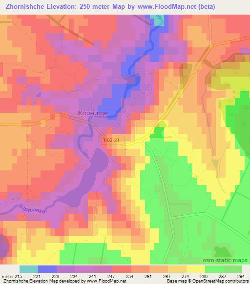 Zhornishche,Ukraine Elevation Map