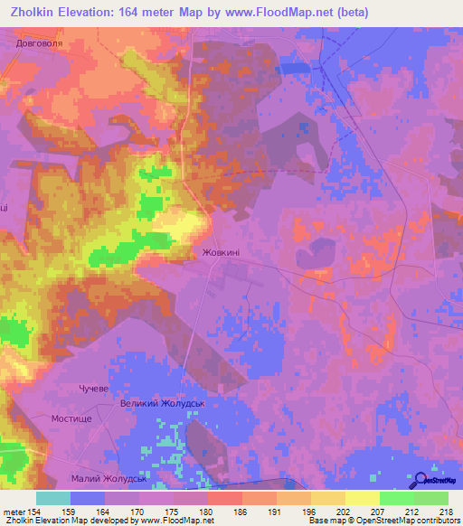 Zholkin,Ukraine Elevation Map