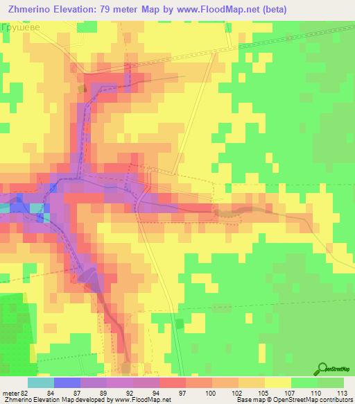 Zhmerino,Ukraine Elevation Map