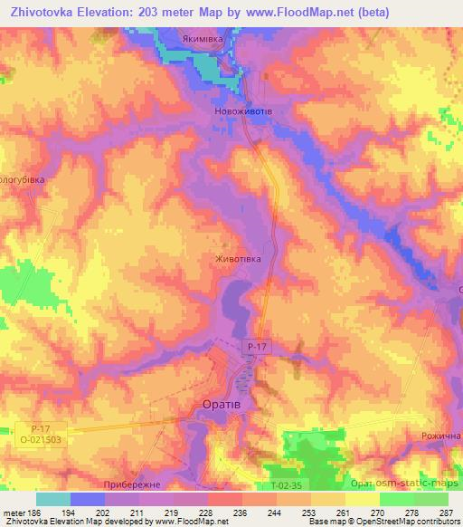 Zhivotovka,Ukraine Elevation Map