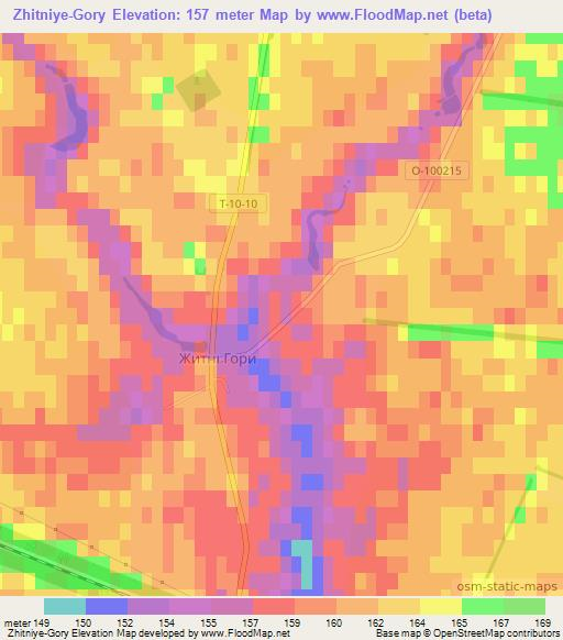 Zhitniye-Gory,Ukraine Elevation Map