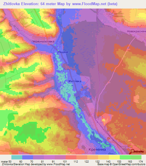 Zhitlovka,Ukraine Elevation Map