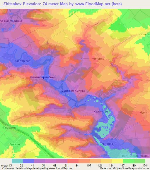 Zhitenkov,Ukraine Elevation Map
