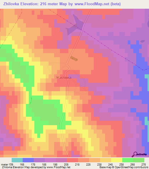 Zhilovka,Ukraine Elevation Map