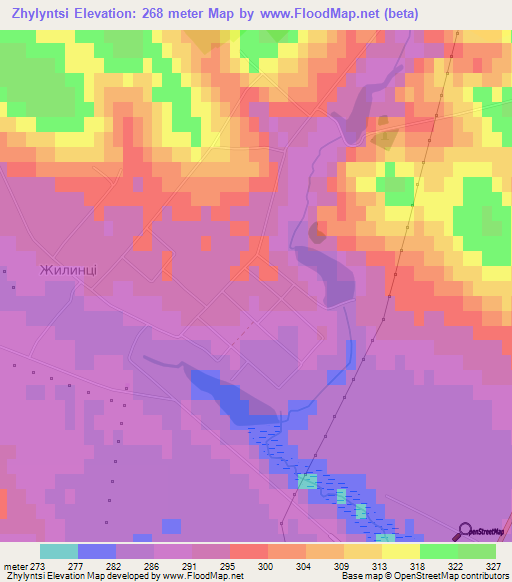 Zhylyntsi,Ukraine Elevation Map
