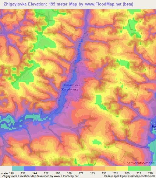 Zhigaylovka,Ukraine Elevation Map