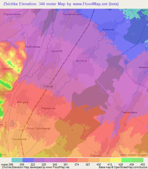 Zhichka,Ukraine Elevation Map