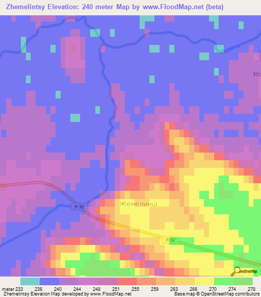 Zhemelintsy,Ukraine Elevation Map