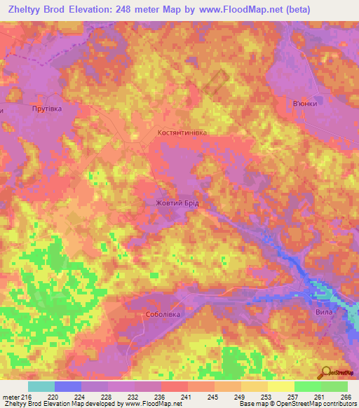 Zheltyy Brod,Ukraine Elevation Map