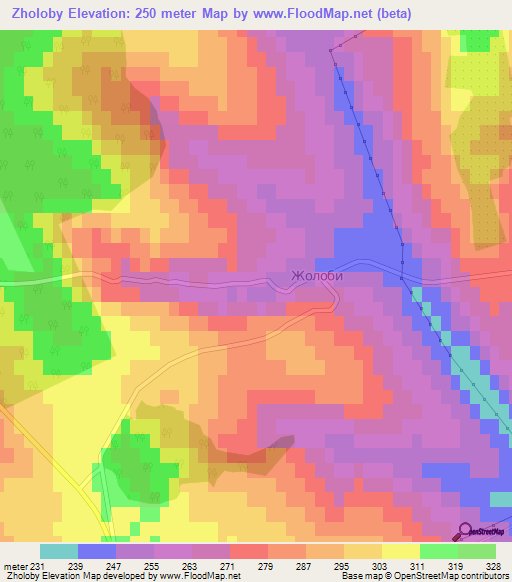 Zholoby,Ukraine Elevation Map