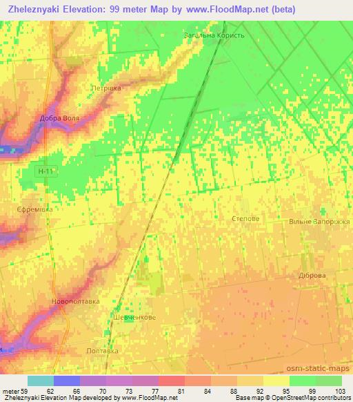Zheleznyaki,Ukraine Elevation Map