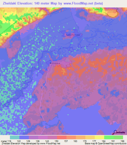 Zheldaki,Ukraine Elevation Map