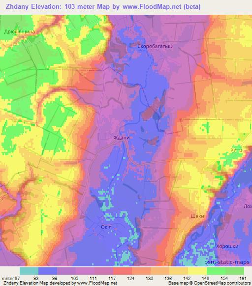 Zhdany,Ukraine Elevation Map
