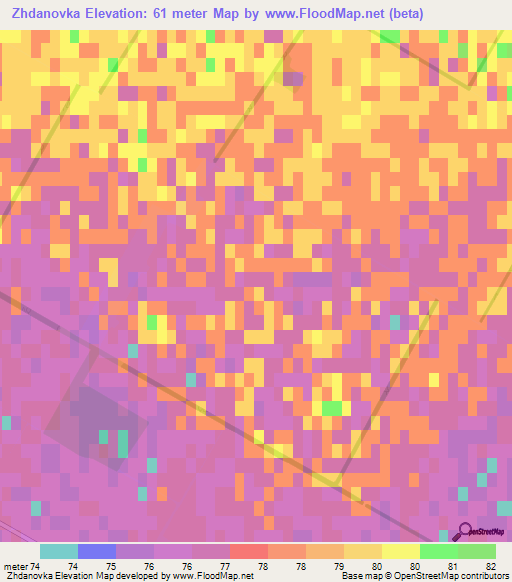 Zhdanovka,Ukraine Elevation Map