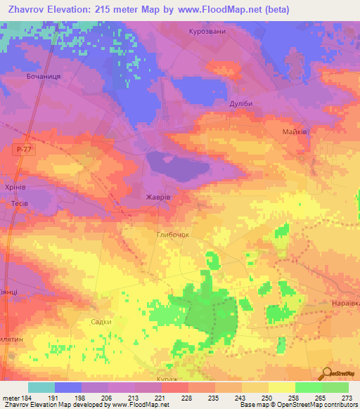 Zhavrov,Ukraine Elevation Map