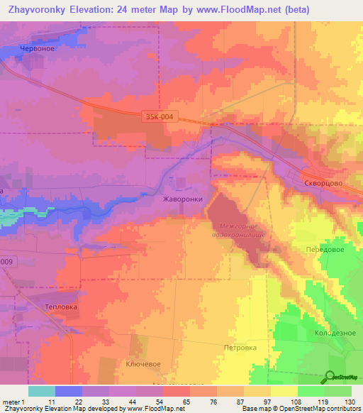 Zhayvoronky,Ukraine Elevation Map