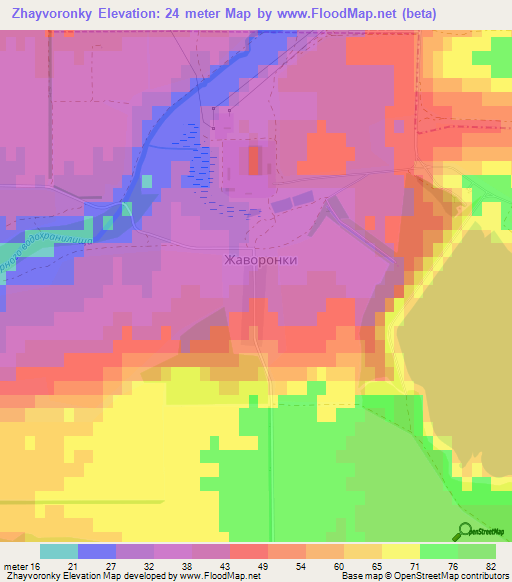 Zhayvoronky,Ukraine Elevation Map