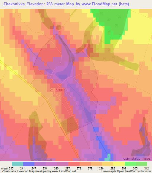 Zhakhnivka,Ukraine Elevation Map