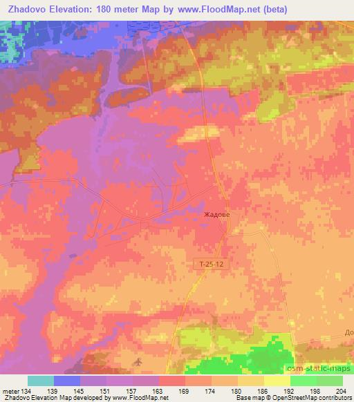 Zhadovo,Ukraine Elevation Map